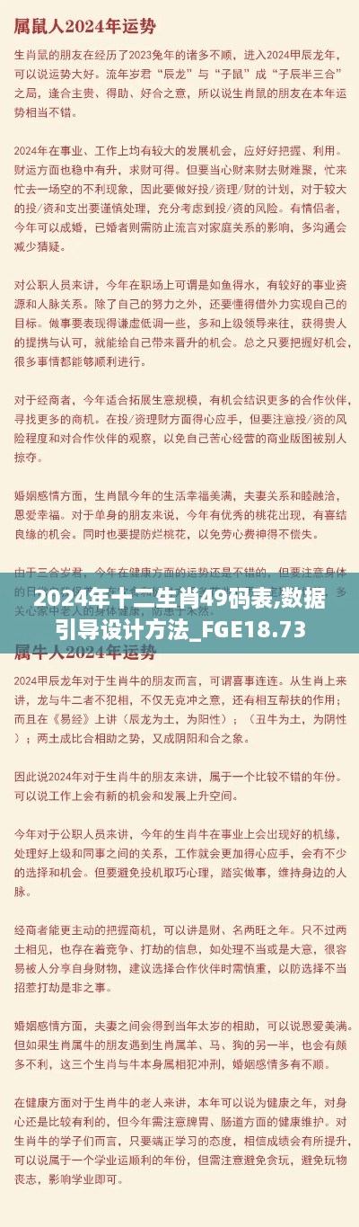 2024年十二生肖49码表,数据引导设计方法_FGE18.73