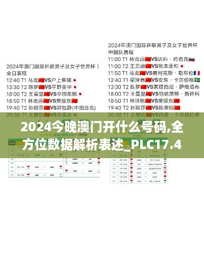 2024今晚澳门开什么号码,全方位数据解析表述_PLC17.48