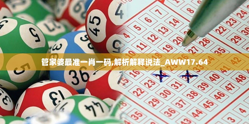 管家婆最准一肖一码,解析解释说法_AWW17.64