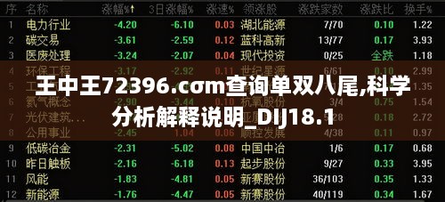 王中王72396.cσm查询单双八尾,科学分析解释说明_DIJ18.1