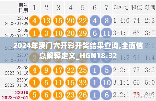 2024年澳门六开彩开奖结果查询,全面信息解释定义_HGN18.32