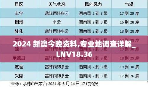 2024 新澳今晚资料,专业地调查详解_LNV18.36