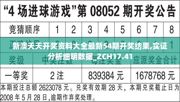 新澳天天开奖资料大全最新54期开奖结果,实证分析细明数据_ZCH17.41