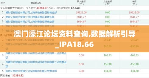 澳门濠江论坛资料查询,数据解析引导_IPA18.66