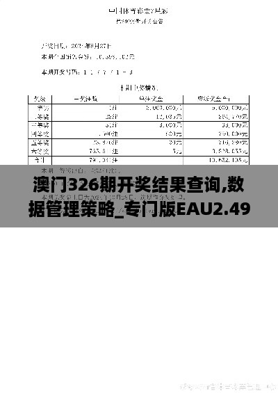 澳门326期开奖结果查询,数据管理策略_专门版EAU2.49