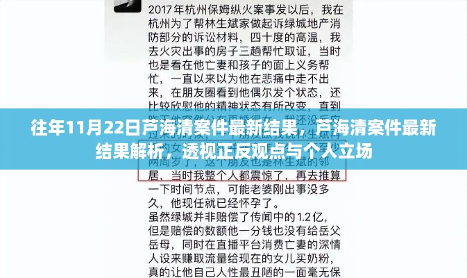 芦海清案件最新结果解析，正反观点与个人立场透视