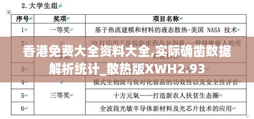 香港免费大全资料大全,实际确凿数据解析统计_散热版XWH2.93