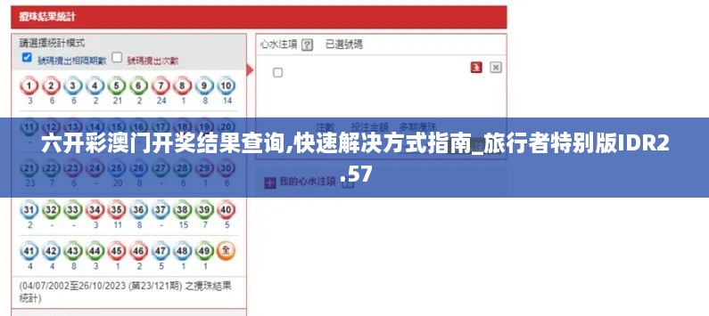 六开彩澳门开奖结果查询,快速解决方式指南_旅行者特别版IDR2.57