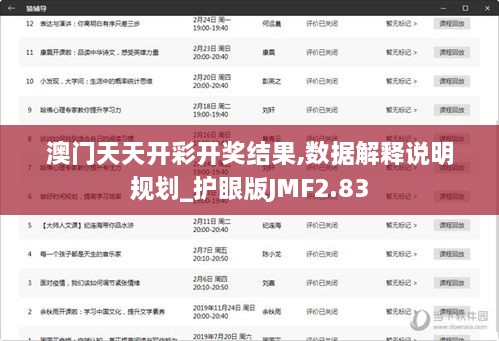 澳门天天开彩开奖结果,数据解释说明规划_护眼版JMF2.83