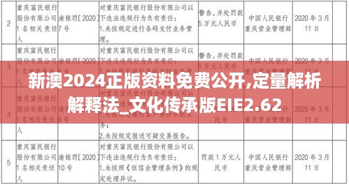 新澳2024正版资料免费公开,定量解析解释法_文化传承版EIE2.62