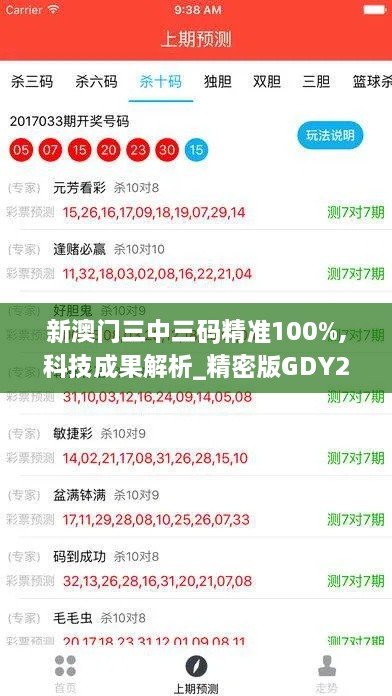 新澳门三中三码精准100%,科技成果解析_精密版GDY2.64