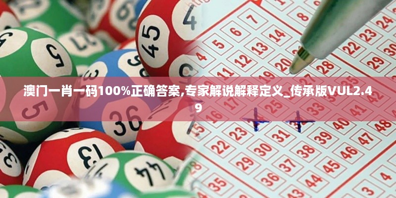 澳门一肖一码100%正确答案,专家解说解释定义_传承版VUL2.49