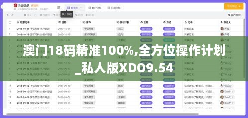 澳门18码精准100%,全方位操作计划_私人版XDO9.54