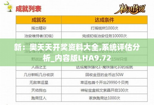 新：奥天天开奖资料大全,系统评估分析_内容版LHA9.72