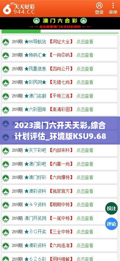 2023澳门六开天天彩,综合计划评估_环境版KSU9.68