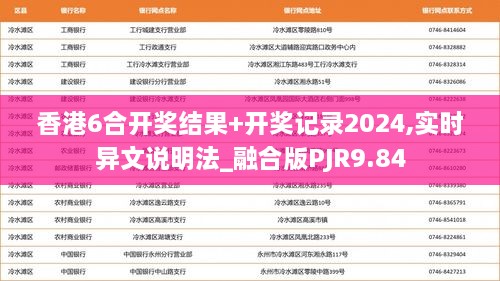 香港6合开奖结果+开奖记录2024,实时异文说明法_融合版PJR9.84