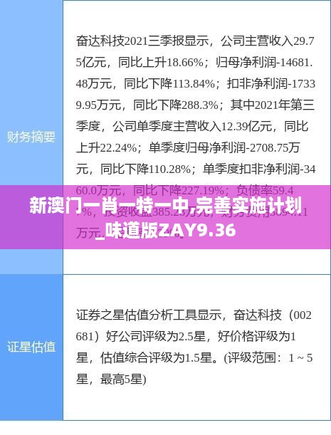 新澳门一肖一特一中,完善实施计划_味道版ZAY9.36