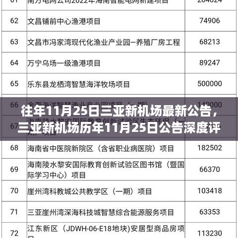 三亚新机场历年11月25日公告深度解读与评测报告