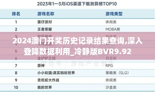 2024澳门开奖历史记录结果查询,深入登降数据利用_冷静版BVR9.92