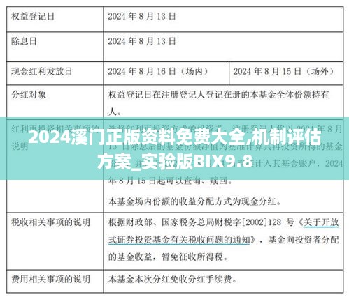 2024溪门正版资料免费大全,机制评估方案_实验版BIX9.8