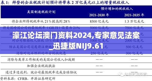 濠江论坛澳门资料2024,专家意见法案_迅捷版NIJ9.61