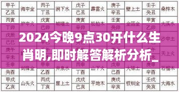 2024今晚9点30开什么生肖明,即时解答解析分析_环保版OOP9.30