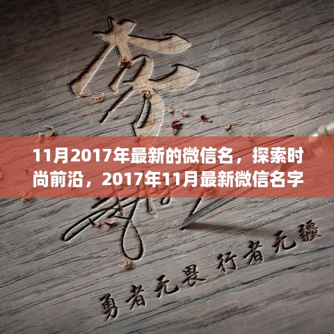 时尚前沿，探索最新微信名字潮流趋势，2017年11月精选微信名字推荐