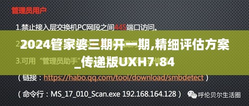 2024管家婆三期开一期,精细评估方案_传递版UXH7.84