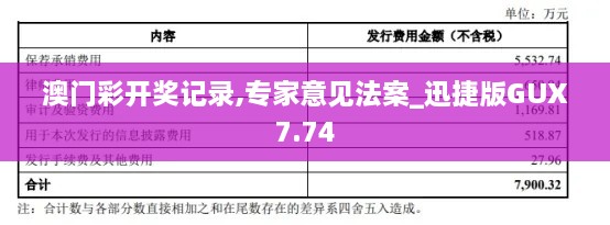 澳门彩开奖记录,专家意见法案_迅捷版GUX7.74