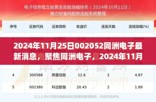 2024年11月25日同洲电子最新动态解析，聚焦最新消息与动态