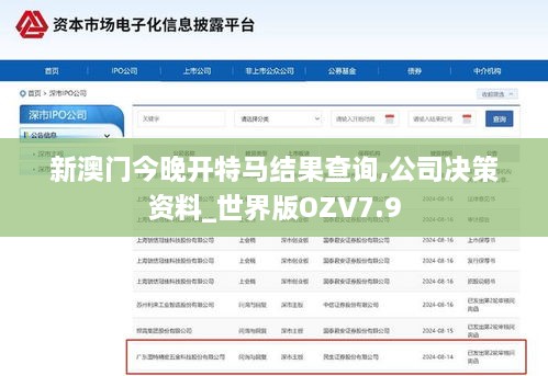 新澳门今晚开特马结果查询,公司决策资料_世界版OZV7.9