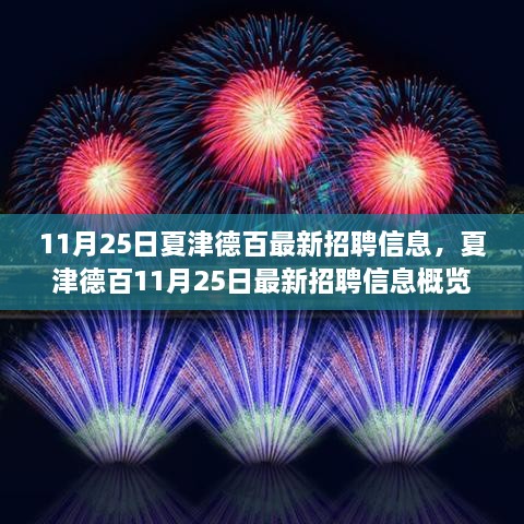 夏津德百最新招聘信息概览，背景、影响与地位分析（11月25日）