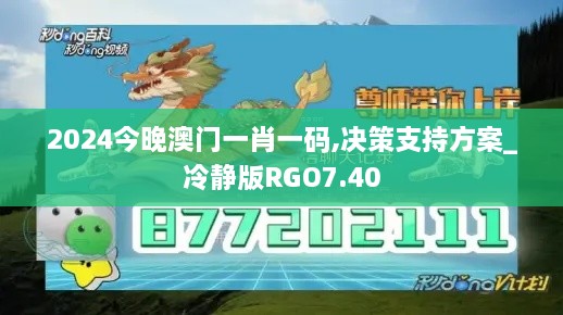 2024今晚澳门一肖一码,决策支持方案_冷静版RGO7.40