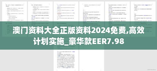 澳门资料大全正版资料2024免费,高效计划实施_豪华款EER7.98