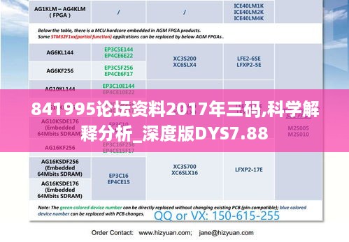 841995论坛资料2017年三码,科学解释分析_深度版DYS7.88