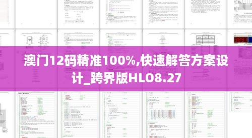 澳门12码精准100%,快速解答方案设计_跨界版HLO8.27