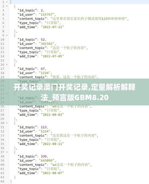 开奖记录澳门开奖记录,定量解析解释法_预言版GBM8.20