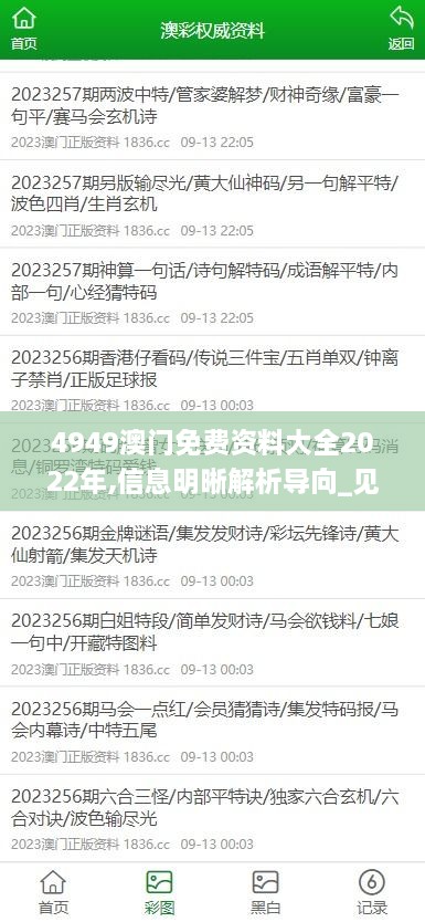 4949澳门免费资料大全2022年,信息明晰解析导向_见证版HXR8.24