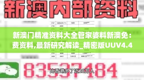 新澳门精准资料大全管家婆料新澳免：费资料,最新研究解读_精密版UUV4.49