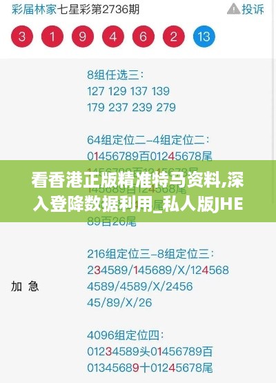 看香港正版精准特马资料,深入登降数据利用_私人版JHE8.21