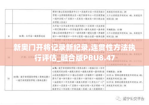 新奥门开将记录新纪录,连贯性方法执行评估_融合版PBU8.47