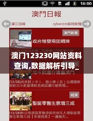 澳门123230网站资料查询,数据解析引导_程序版RXV8.10