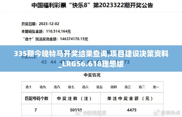 335期今晚特马开奖结果查询,项目建设决策资料_LRG56.618理想版