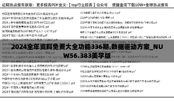 2024全年资料免费大全功能336期,数据驱动方案_NUW56.383美学版