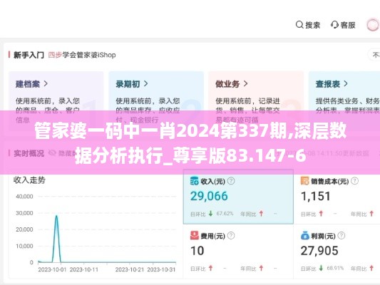 管家婆一码中一肖2024第337期,深层数据分析执行_尊享版83.147-6