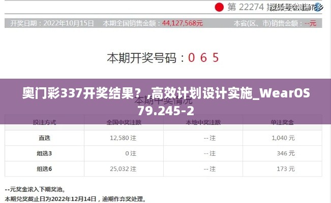 奥门彩337开奖结果？,高效计划设计实施_WearOS79.245-2