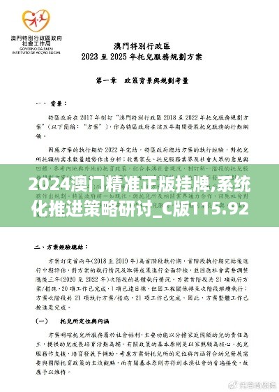 2024澳门精准正版挂牌,系统化推进策略研讨_C版115.923-9