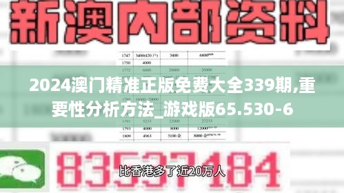 2024澳门精准正版免费大全339期,重要性分析方法_游戏版65.530-6