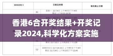 香港6合开奖结果+开奖记录2024,科学化方案实施探讨_pack80.389-6