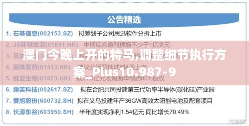 澳门今晚上开的特马,调整细节执行方案_Plus10.987-9